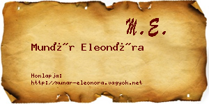Munár Eleonóra névjegykártya